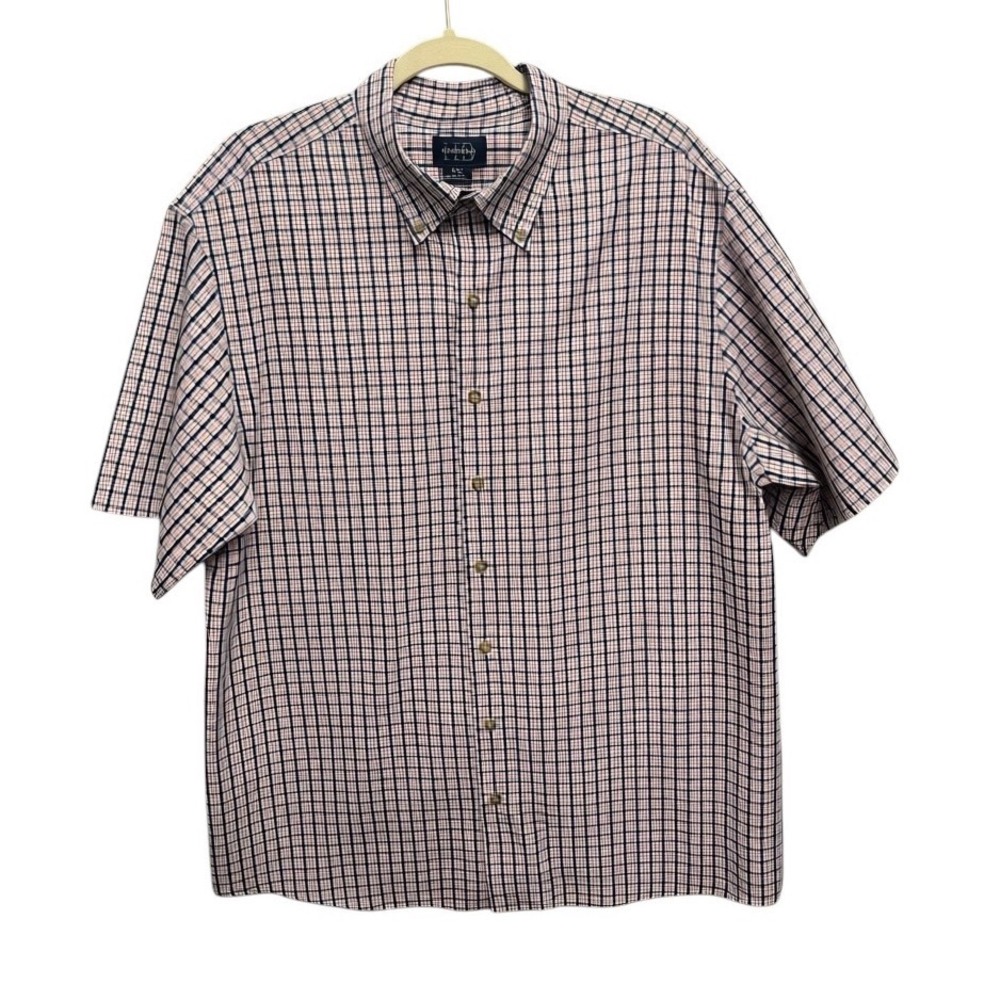 Harbor Bay Plaid Button Down Shirt Mens Casual 1XL Multicolor Short Sleeve